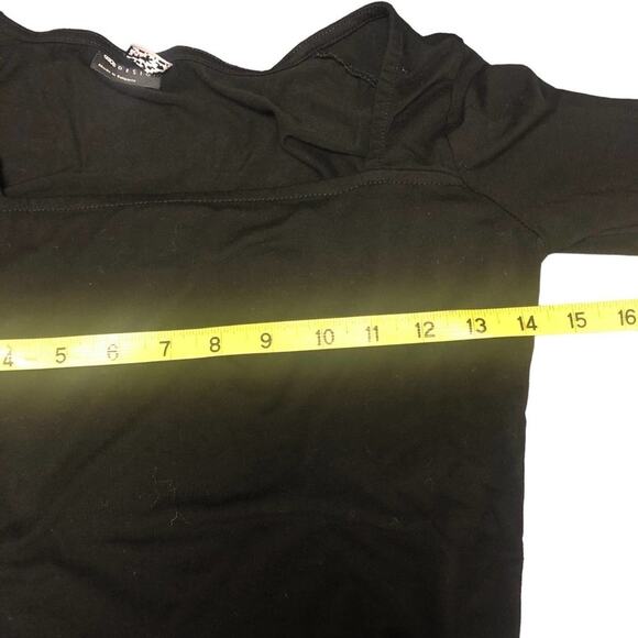 ASOS Top Womens Size 6  Black Square Neck Cropped Long Sleeves - Picture 3 of 7